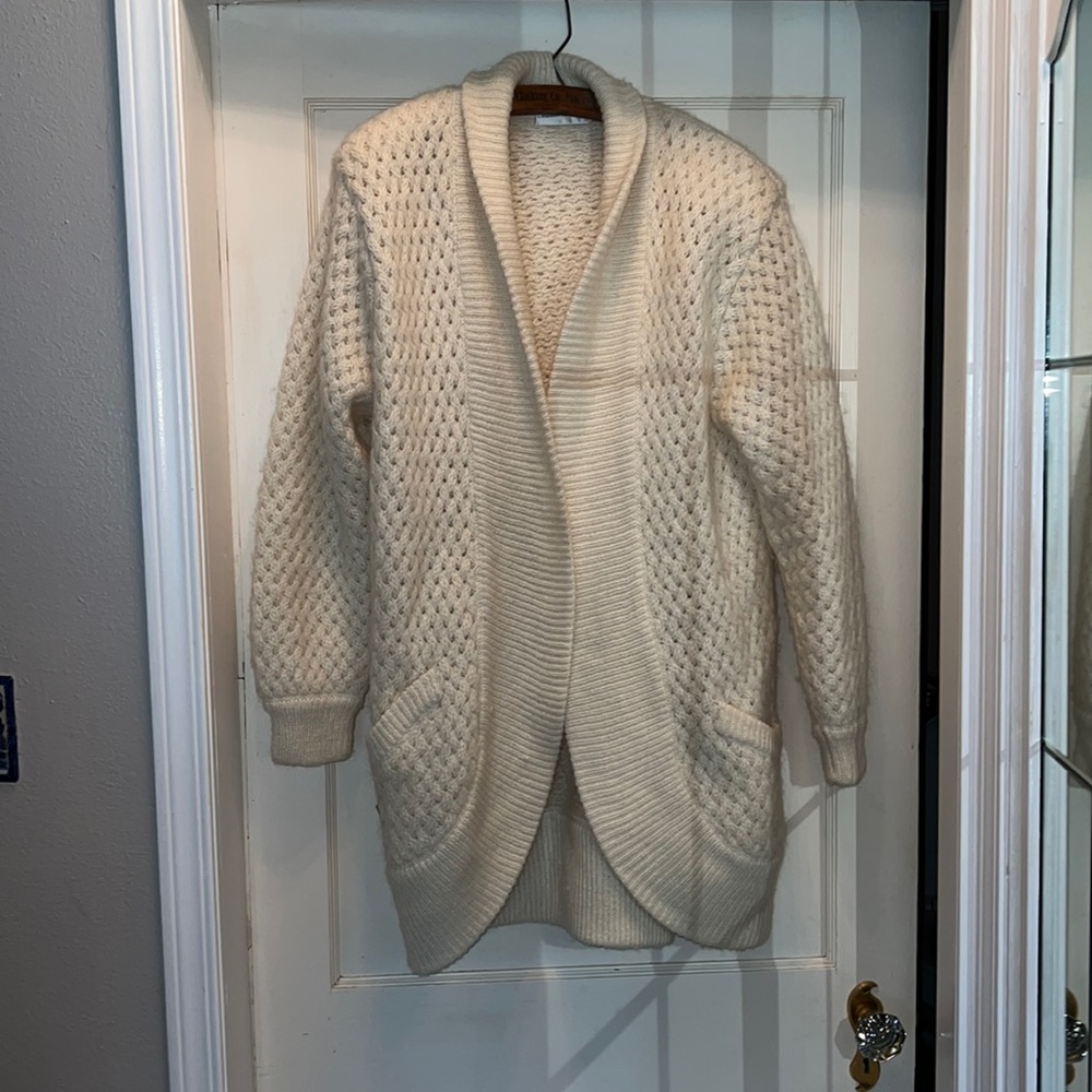 Vintage 90s Mohair blend oversized knit cardigan sweater 90s